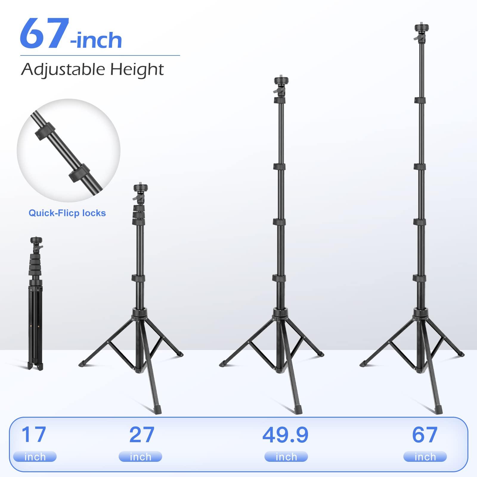Sensyne 67" Phone-Tripod, Extendable Cell Phone Tripod Stand & Selfie Stick with Wireless Remote and Phone Holder, Compatible with iPhone Android Phone, Camera - Image 4