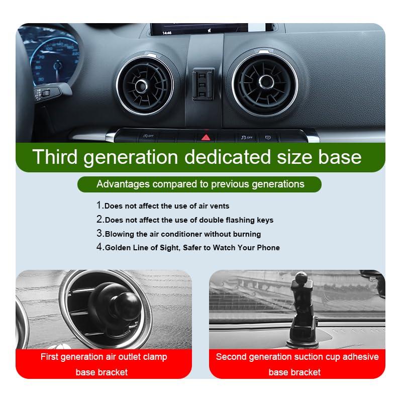 Car Phone Holder for Audi A3/S3/RS3 Auto Accessories [Only for Audi 2015-2020 A3 / S3 & 2017-2020 RS 3] [Auto Lock Hands Free Cell Phone Mount Car fits for iPhone & All Smartphones] - Image 2
