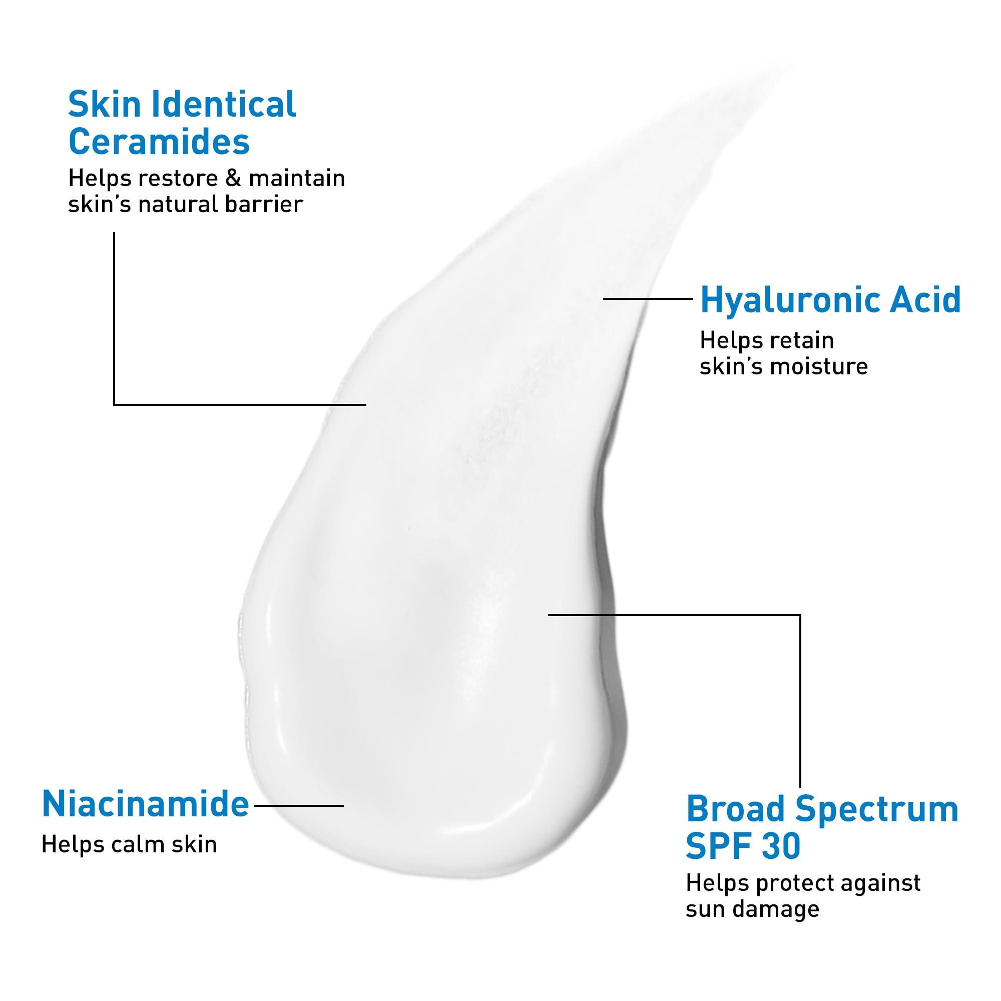 CeraVe AM Facial Moisturizing Lotion with SPF 30, Oil-Free Face Moisturizer with SPF, Formulated with Hyaluronic Acid, Niacinamide & Ceramides, Non-Comedogenic, Broad Spectrum Sunscreen, 3 Ounce - Image 3
