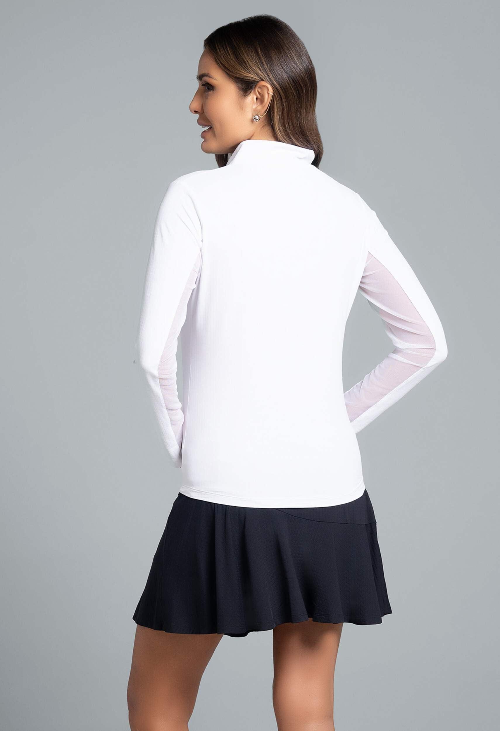 IBKUL Women's Solid Long Sleeve 1/4-zip Mock Neck Shirt - Image 9