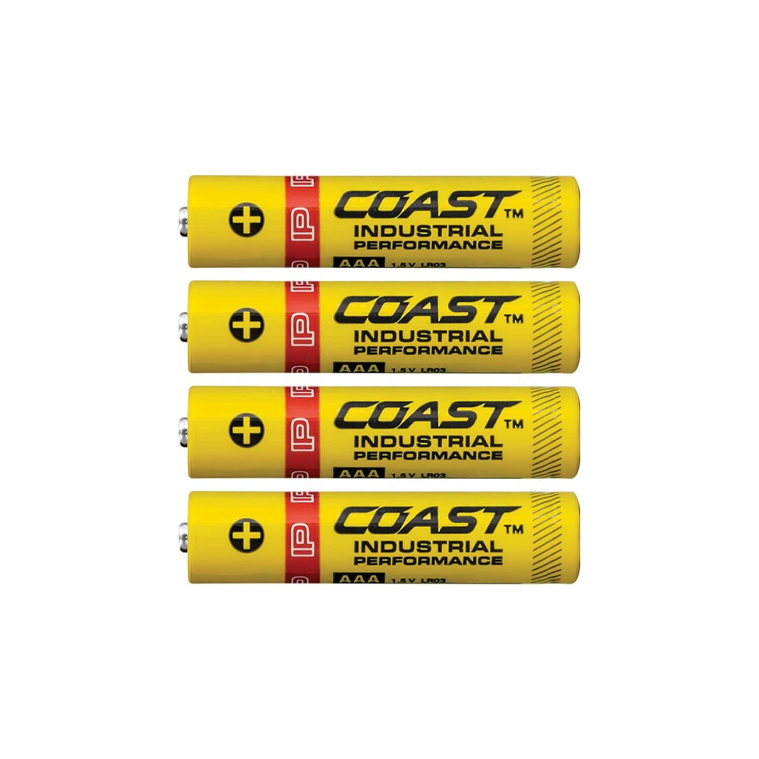 Coast 4 Pack AAA Industrial Performance Alkaline Batteries, High-Performance