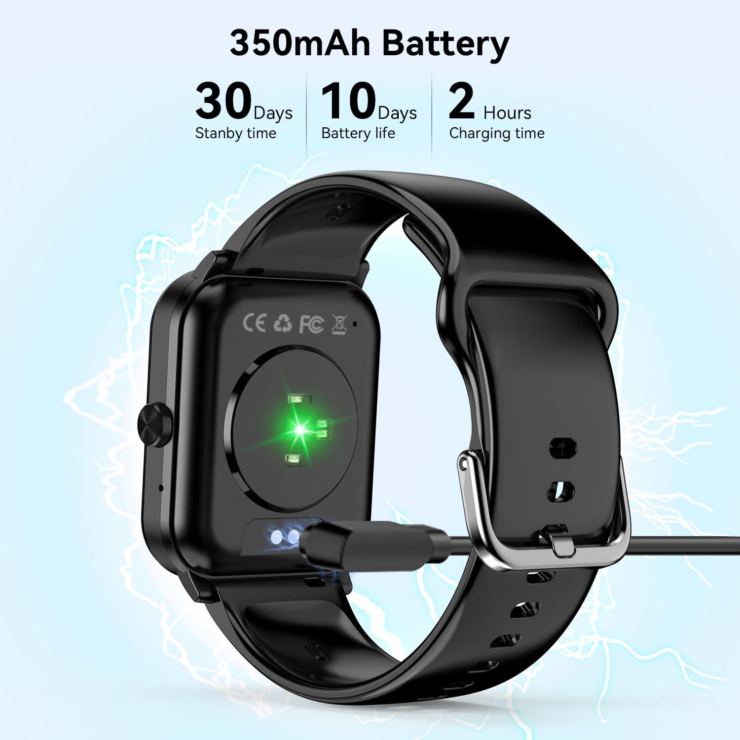 Smart Watch, 1.85" Smartwatch for Men Women (Answer/Make Call), Heart Rate, Sleep Monitor, Pedometer, 120+ Sport Modes Activity Tracker, IP68 Waterproof Fitness Watch for Android iOS (Black) - Image 7
