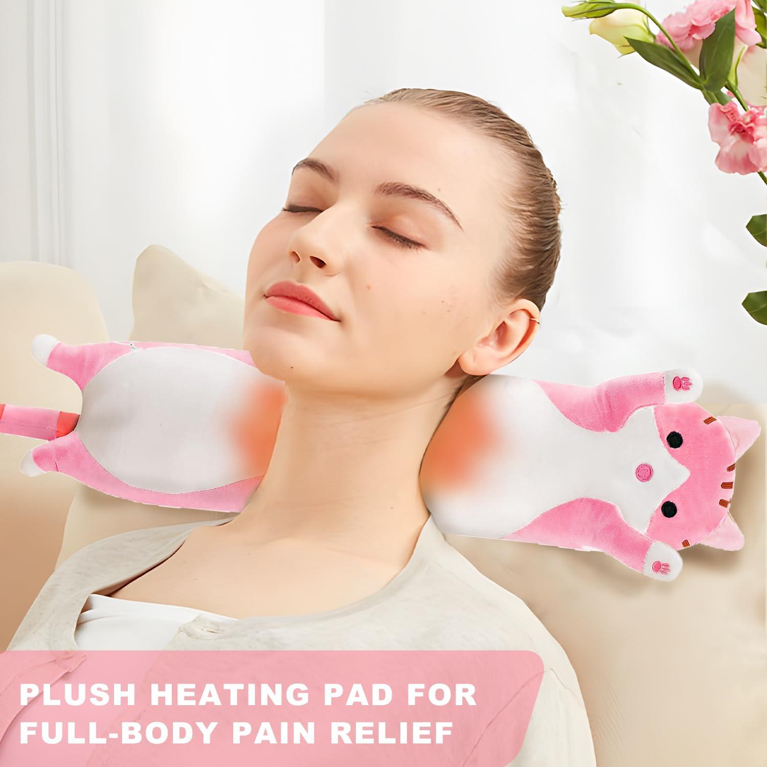 Cat Heating Pad for Period Cramps Menstrual Pain Relief, Portable Electric Heat Pads USB Powered, Cute Stuff Stuffed Animals Funny Gifts for Women Teen Girls Kids Cat Lovers Birthday Easter Christmas - Image 5