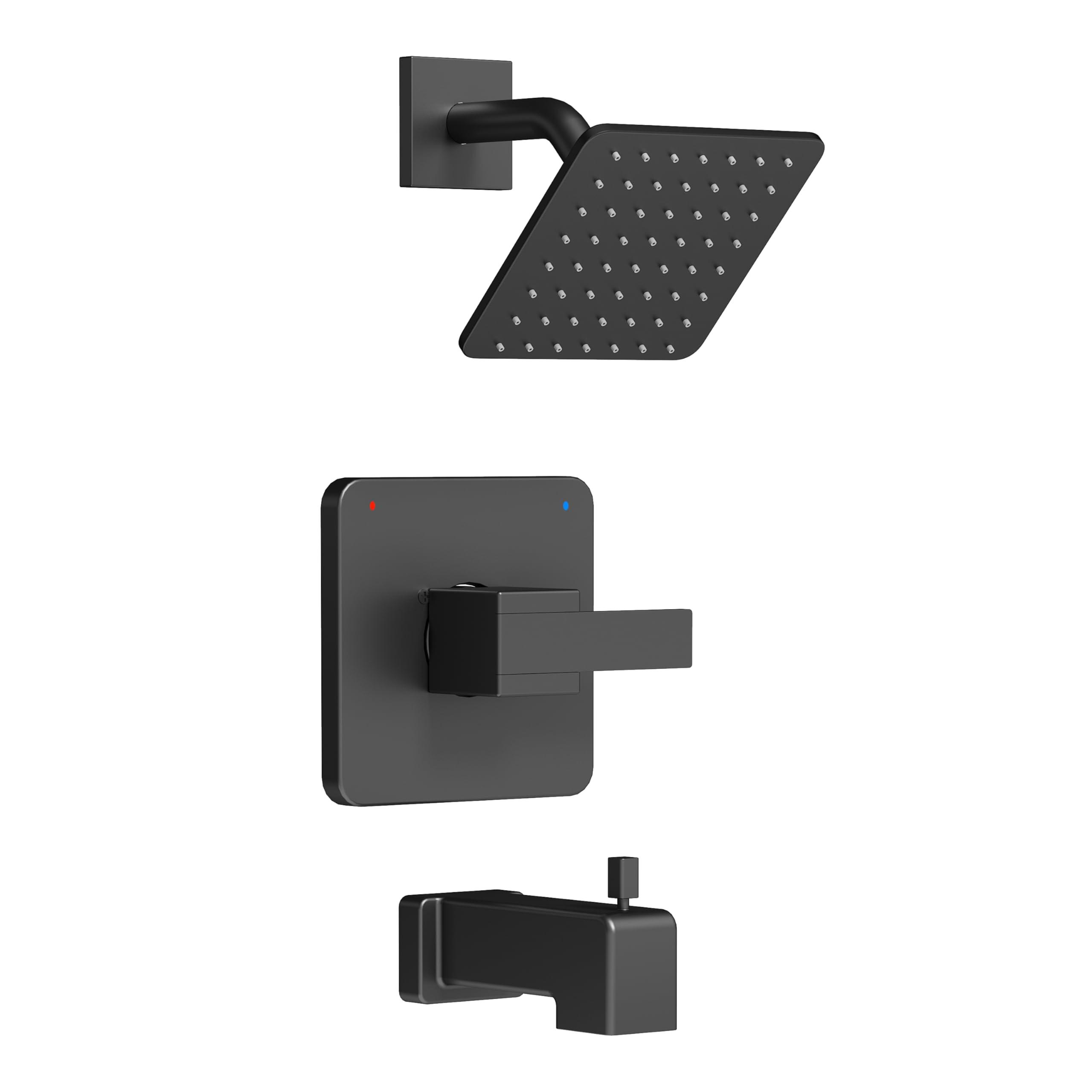 Replacement for Delta Shower Trim Kit 14 Series, All Metal Tub Shower Faucet Set, 6-Inch Matte Black Shower Head and Handle Set(Valve/Cartridge Not Included)