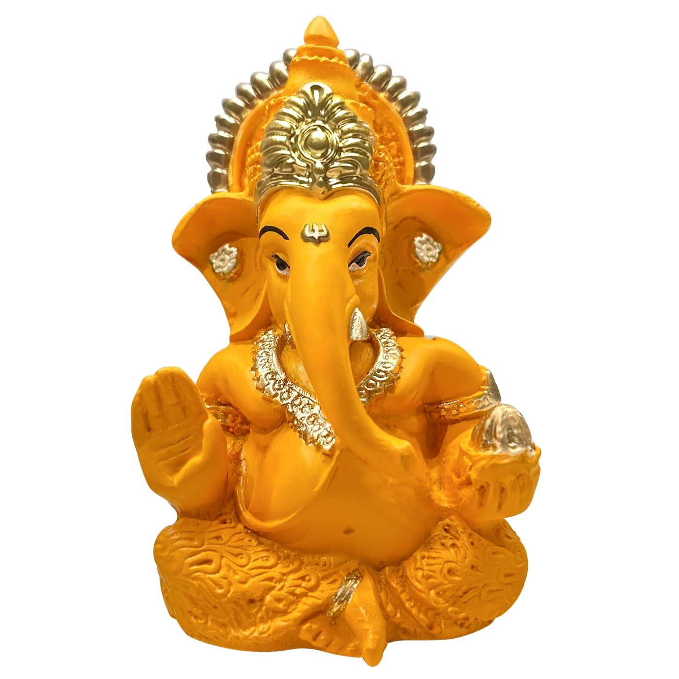 TIED RIBBONS Ganesh Statue for Car Dashboard | Resin, 3 Inch | Ganesha Statue for Home, Office, Desk, Pooja | Baby Ganesha Statues | Indian Decorations for Pooja Mandir Temple | Indian Return Gifts - Image 3