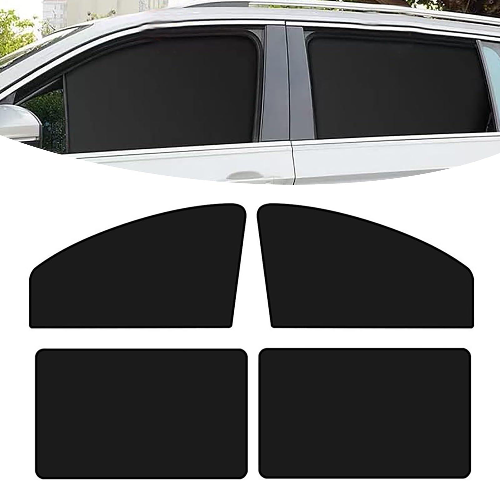 Merdege Pack of 4 Car Window Shade, Front Rear Side Window Protectors, 12.99x18.9x24.41 In/31.5x18.9 In Car Curtains Universal for Most Cars (Black)