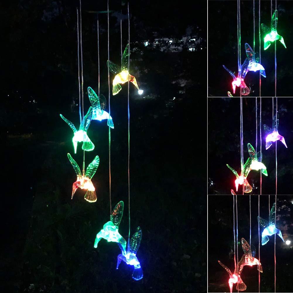 Hummingbird Solar Chimes,Unique Birthday Gifts for Women/Mom/Grandma,Best Idears Grardening - Image 5