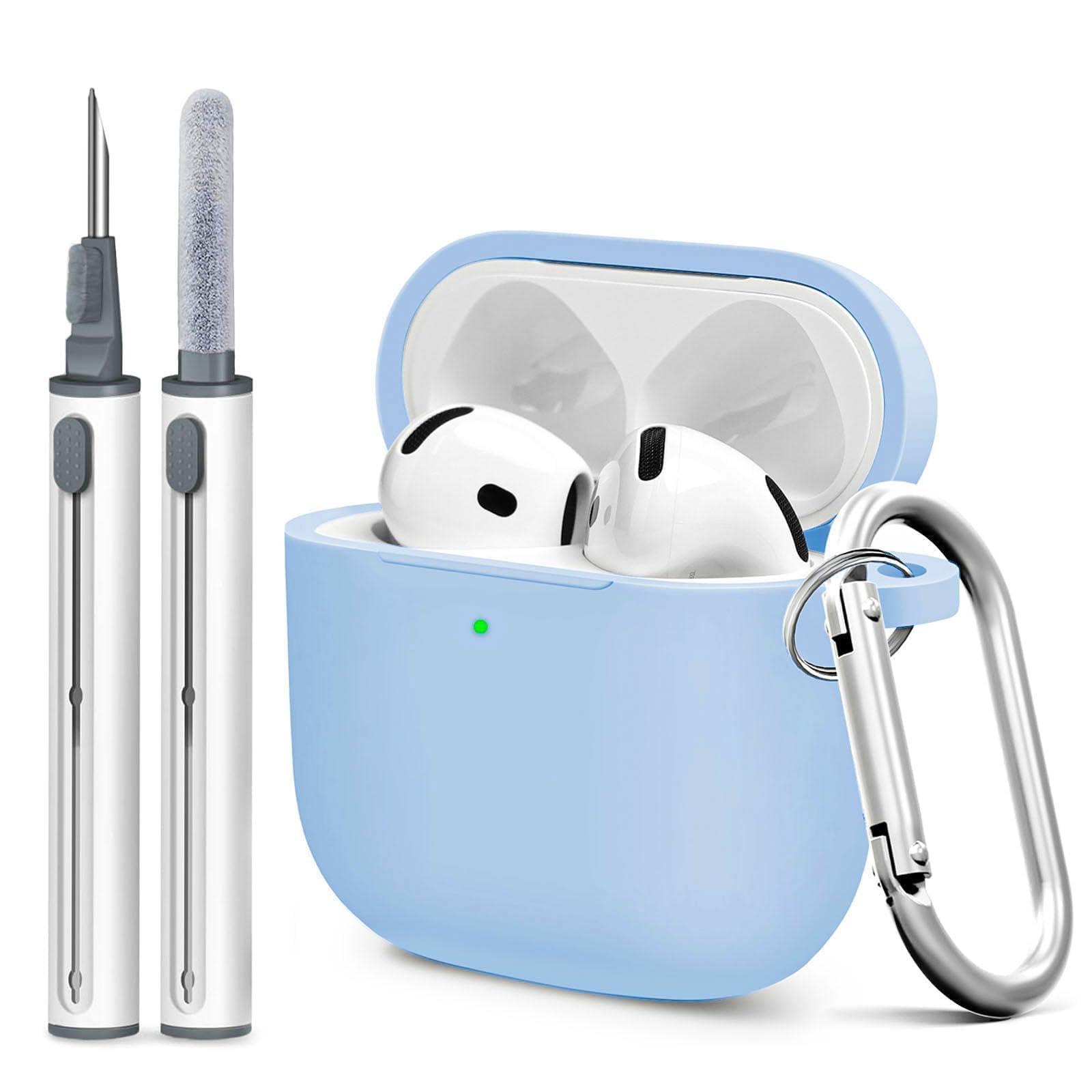 Woyinger for Airpods 4th Case Cover, Soft Silicone Case with Cleaner Kit, Keychain, Full Protection for Men and Women, Compatible with AirPods 4th Generation (Lilac)