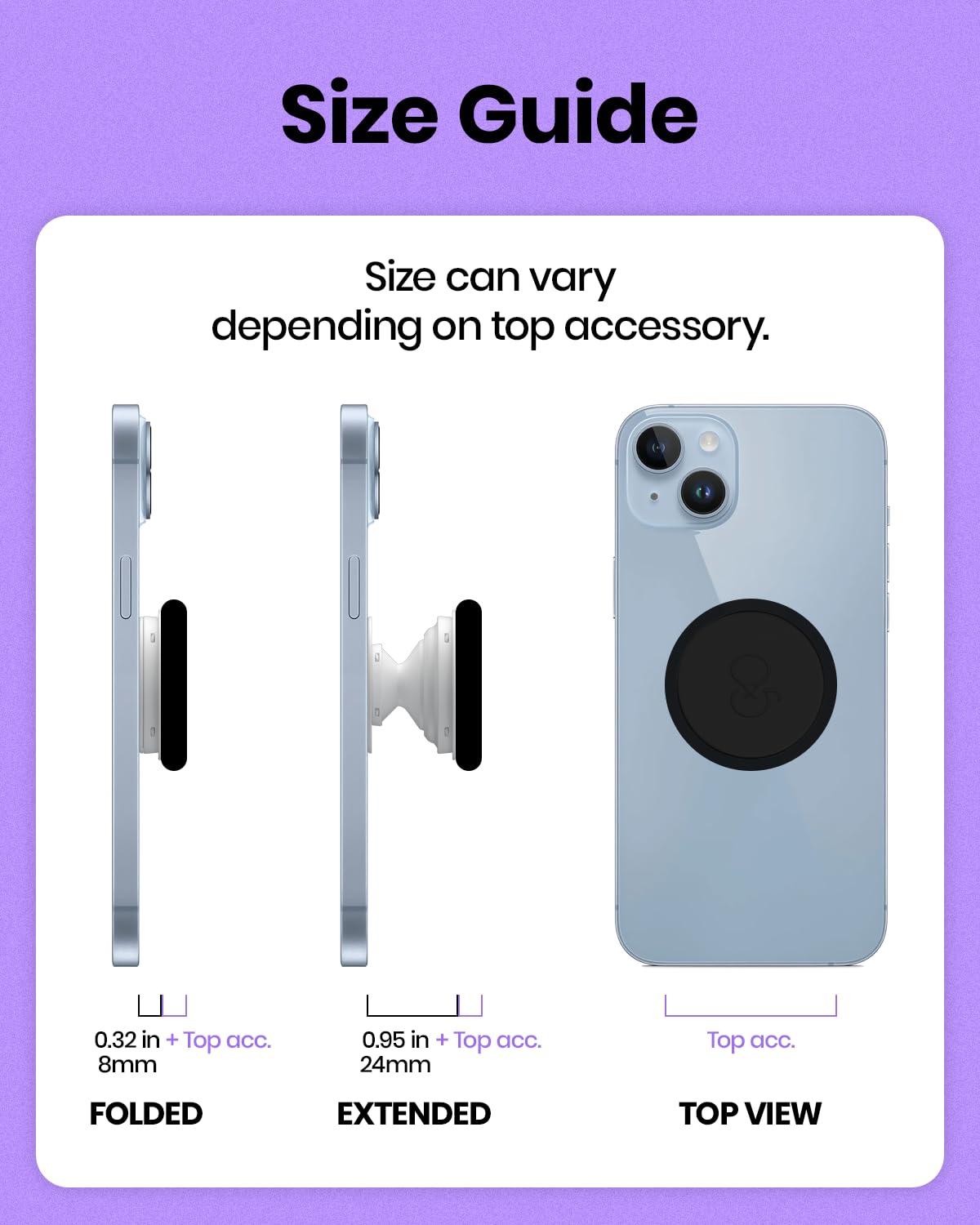 OnTheGrip Cute Solid Color Daisy Flower Design Collapsible Mobile Phone Grip Stand Holder for Smartphone Tablet Cell Phone Accessory (Violet) - Image 7