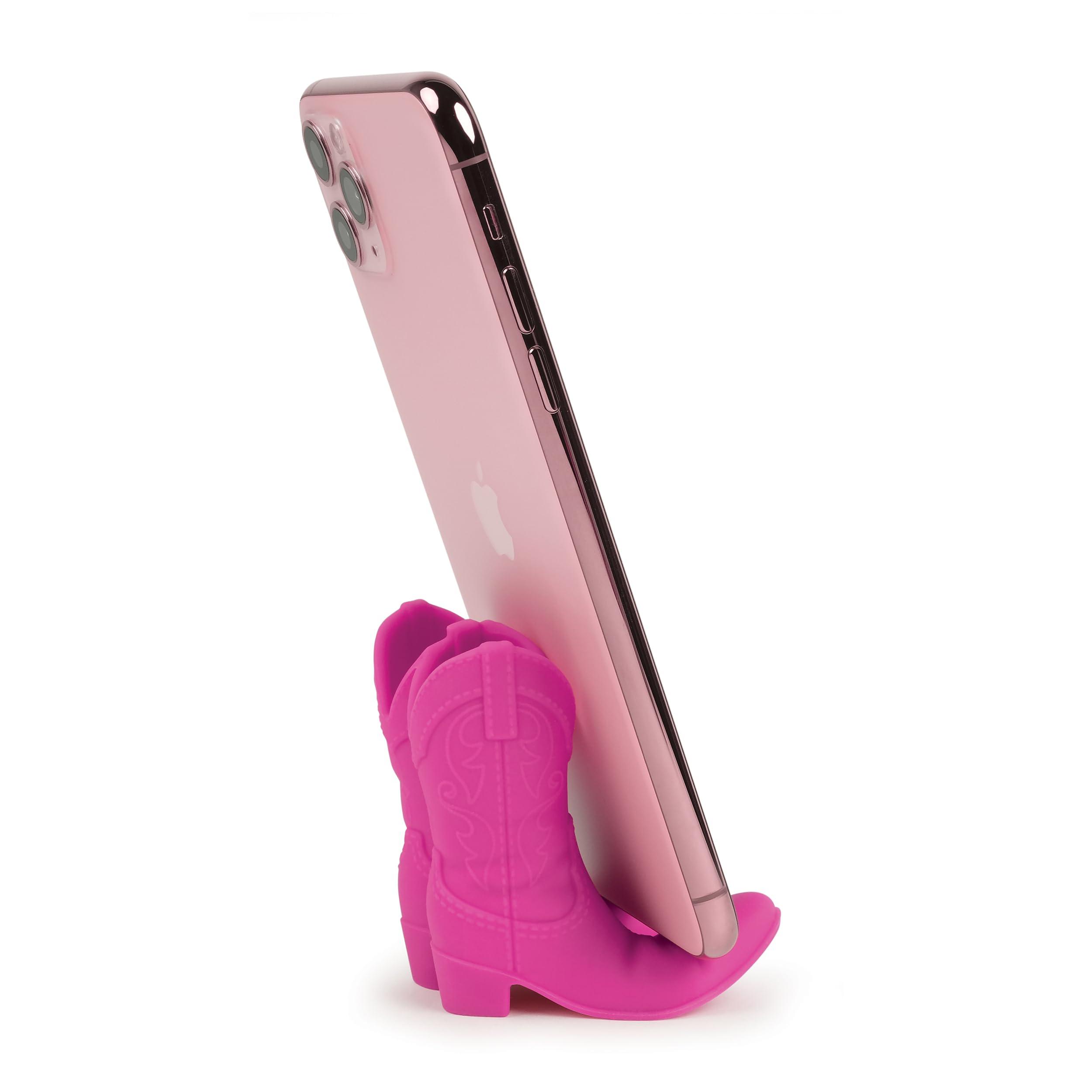 Genuine Fred Giddy UP Phone Stand, Pink, Cowboy Boot Tech Accessory, Fits Most Mobile Smartphones, Grippy Silicone, Fun Cowboy Boot Details - Image 4