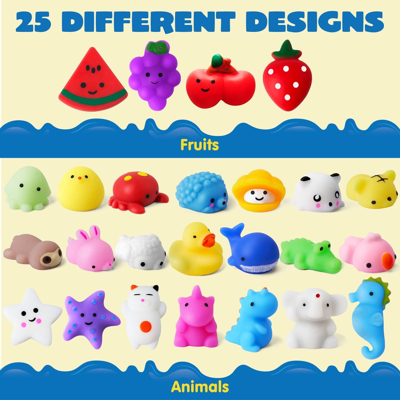 JOYIN Mochi Squishy Toys Set, Random 25 Pack Mini Squishy Mochi, Party Favors for Kids, Kawaii Stress Relief Toys, Basket Stuffers, Goodie Bags Fillers, Birthday Gifts, Classroom Prizes - Image 4