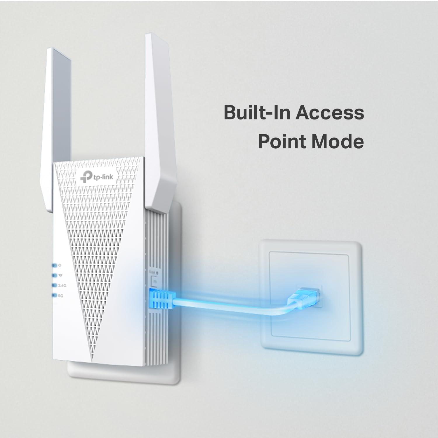 TP-Link RE615X AX1800 WiFi 6 Range Extender w/Ethernet Port | 1.8G Dual-Band Wireless Repeater Amplifier | Up to 2100 Sq. Ft., 64 Devices | Internet Signal Booster | APP Setup | EasyMesh Compatible - Image 4