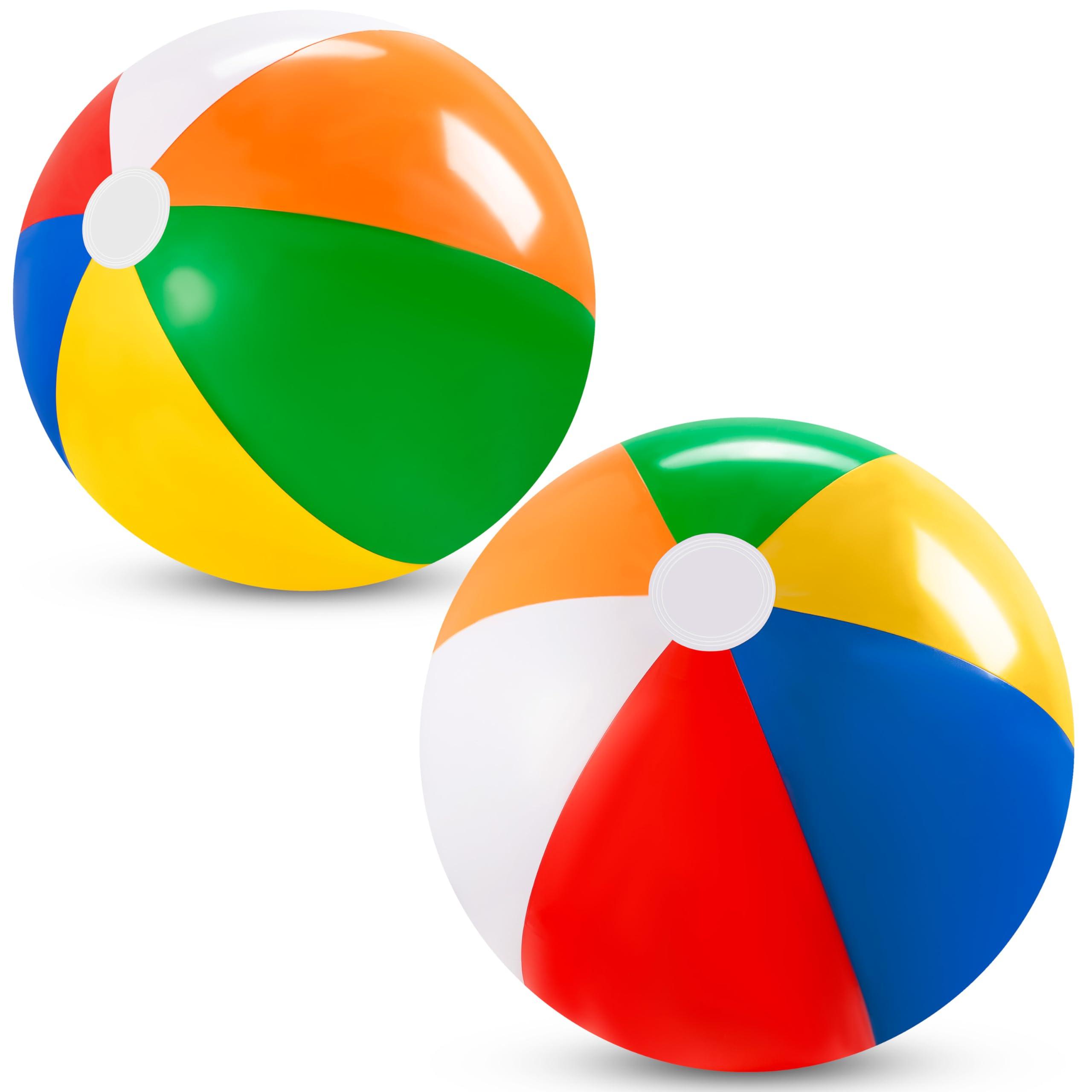 JOYIN 2-Pack 20" Beach Balls - Pool Toys Large Inflatable Beach Ball Swimming Pool Water Games, Classic Rainbow Color Beachball Luau Birthday Decorations Party Supplies Party Favors Gifts