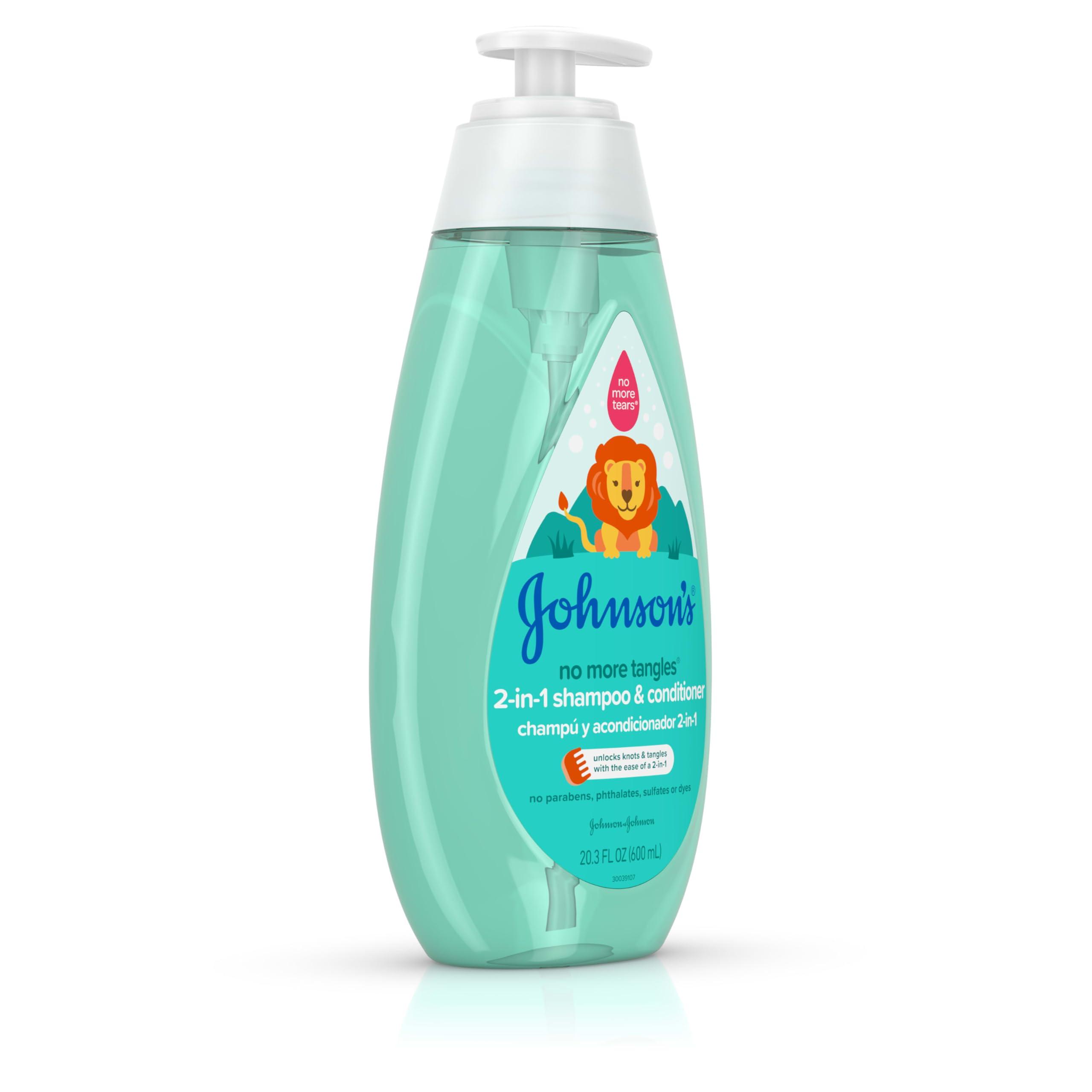 Johnson's Kids No More Tangles 2-in-1 Detangling Shampoo & Conditioner for Kids & Toddlers, Gentle & No More Tears, Hypoallergenic & Free of Parabens, Sulfates & Dyes, 20.3 fl. oz - Image 6