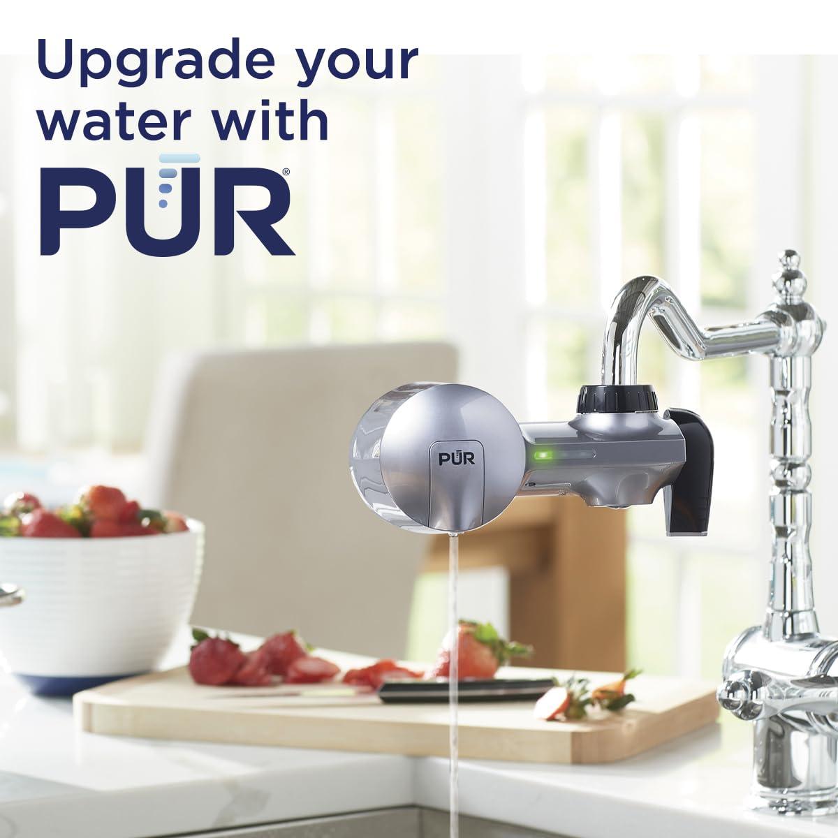 PUR PLUS Horizontal Faucet Mount Water Filtration System with 3-in-1 Lead Reducing Filter for Great-Tasting Filtered Tap Water, Lasts 100 Gallons, Fits Most Kitchen or Bathroom Faucets, Metallic Grey - Image 8