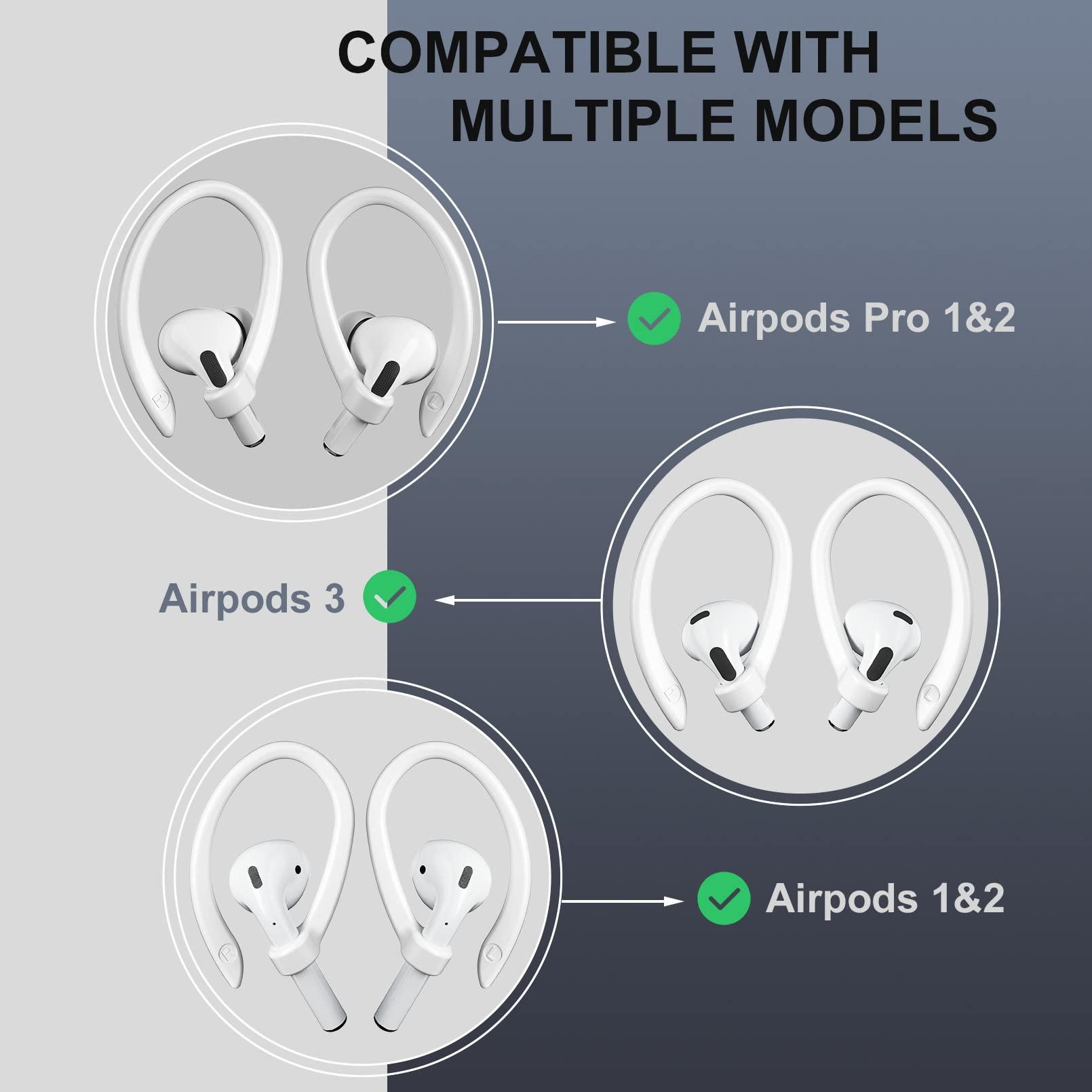ICARERSPACE 2 Pairs AirPods Ear Hooks for AirPods Pro 2, AirPods Pro, AirPods 4, 3, 2 & 1, Upgraded Anti Slip Sports Clip Hooks for AirPods 1, 2, 3, 4,Pro and Pro 2 – White - Image 6