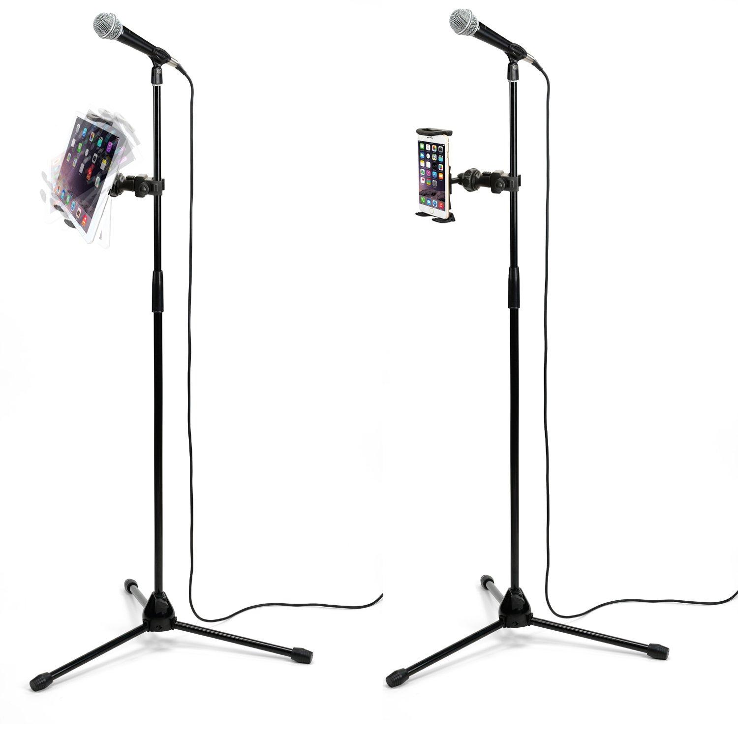 Accessory Basics QuickLock Microphone Music Mic Stand Pole bar Mount for Apple ipad Pro Air Mini Galaxy Tab S24 S23 iPhone 15 16 Pro MAX Plus *use with All 7-12 Tablet & Smartphones - Image 2