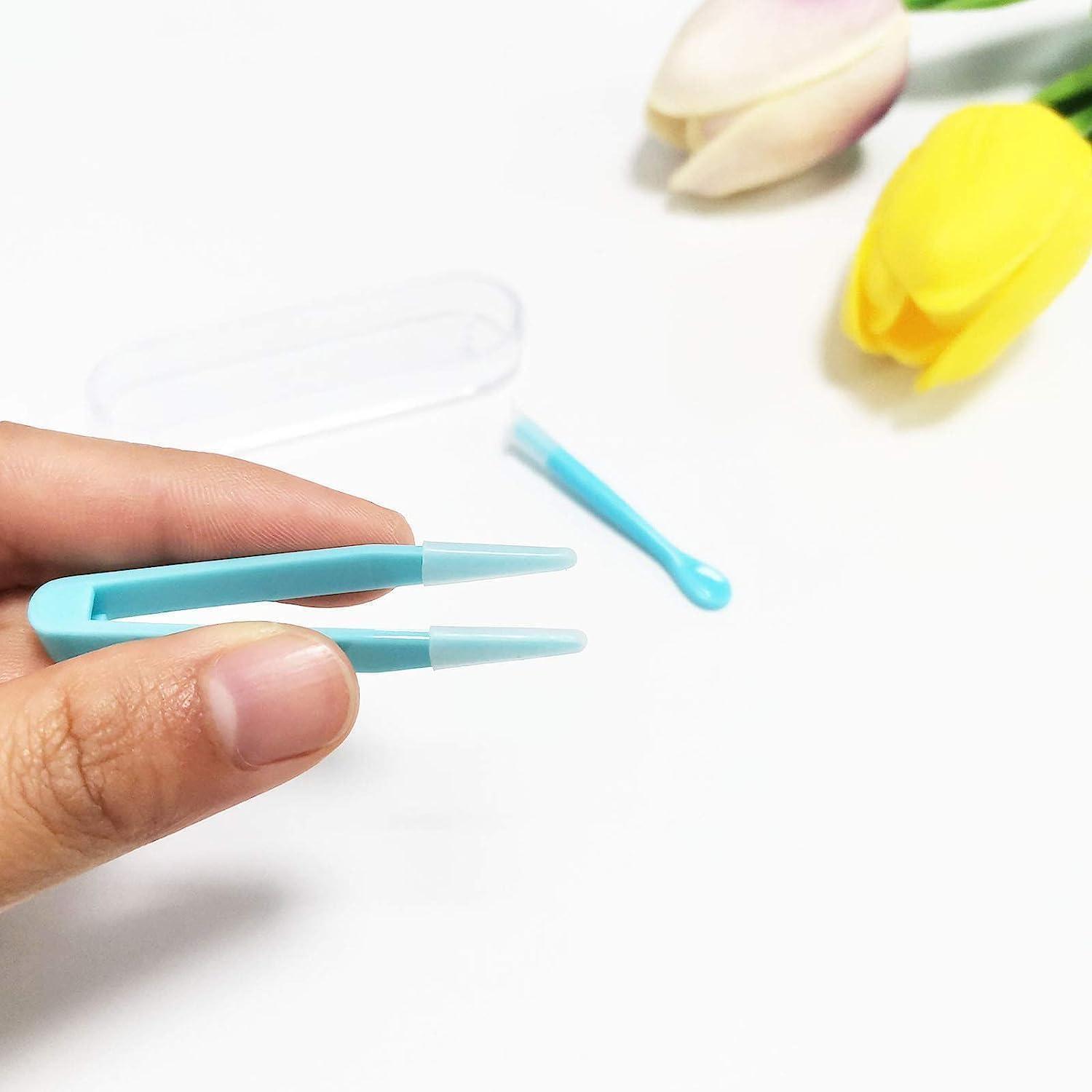 4Pcs Blue Contact Applicator,Contact Lens Remover Tool,Inserter/Remover+Tweezer with Soft Tip,for Contact Lens Cases Health and Household Contact Lens Care - Image 4