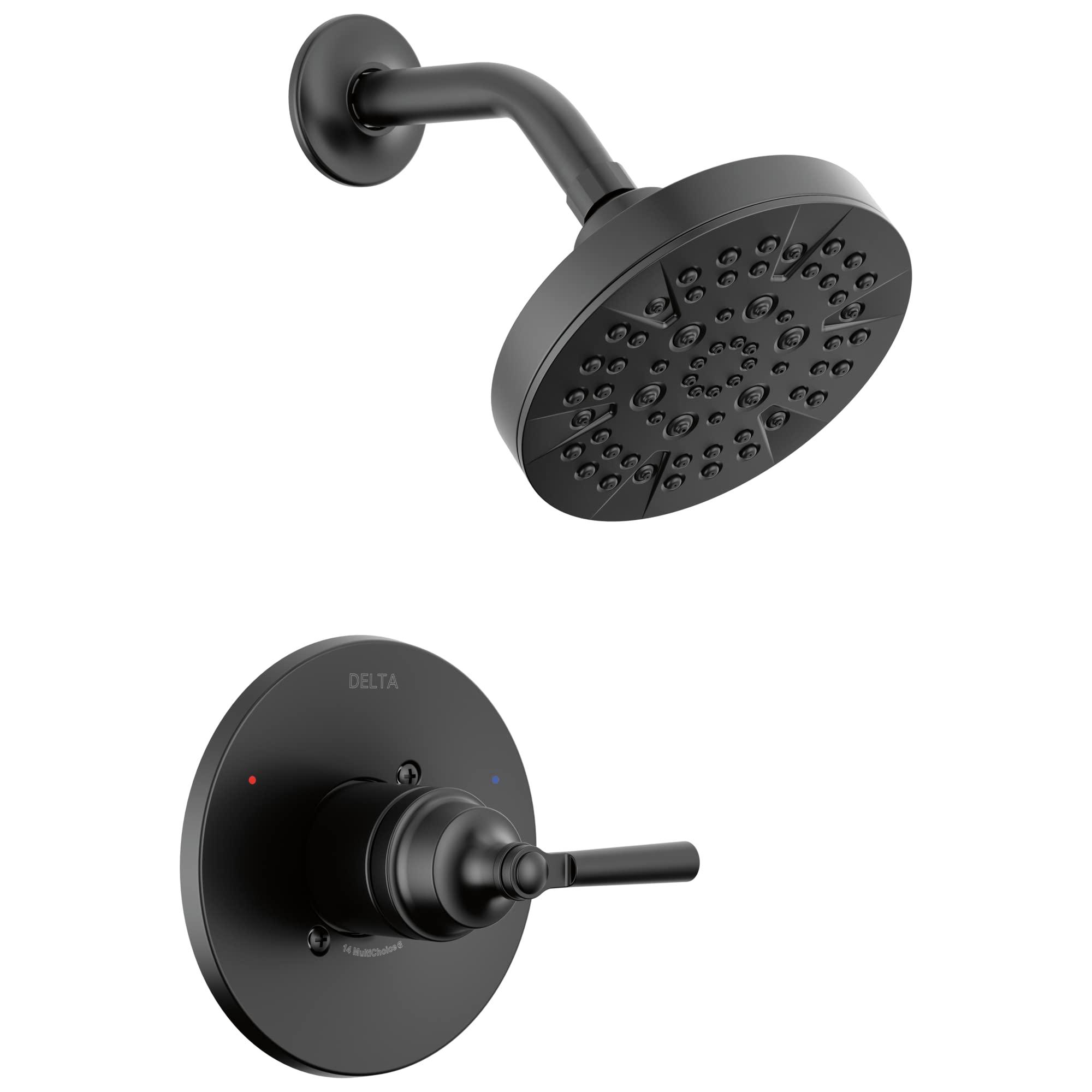 Delta T14235 Saylor Monitor 14 Series Single Function Pressure Balanced Shower Only - Less Rough-In Valve - Matte Black