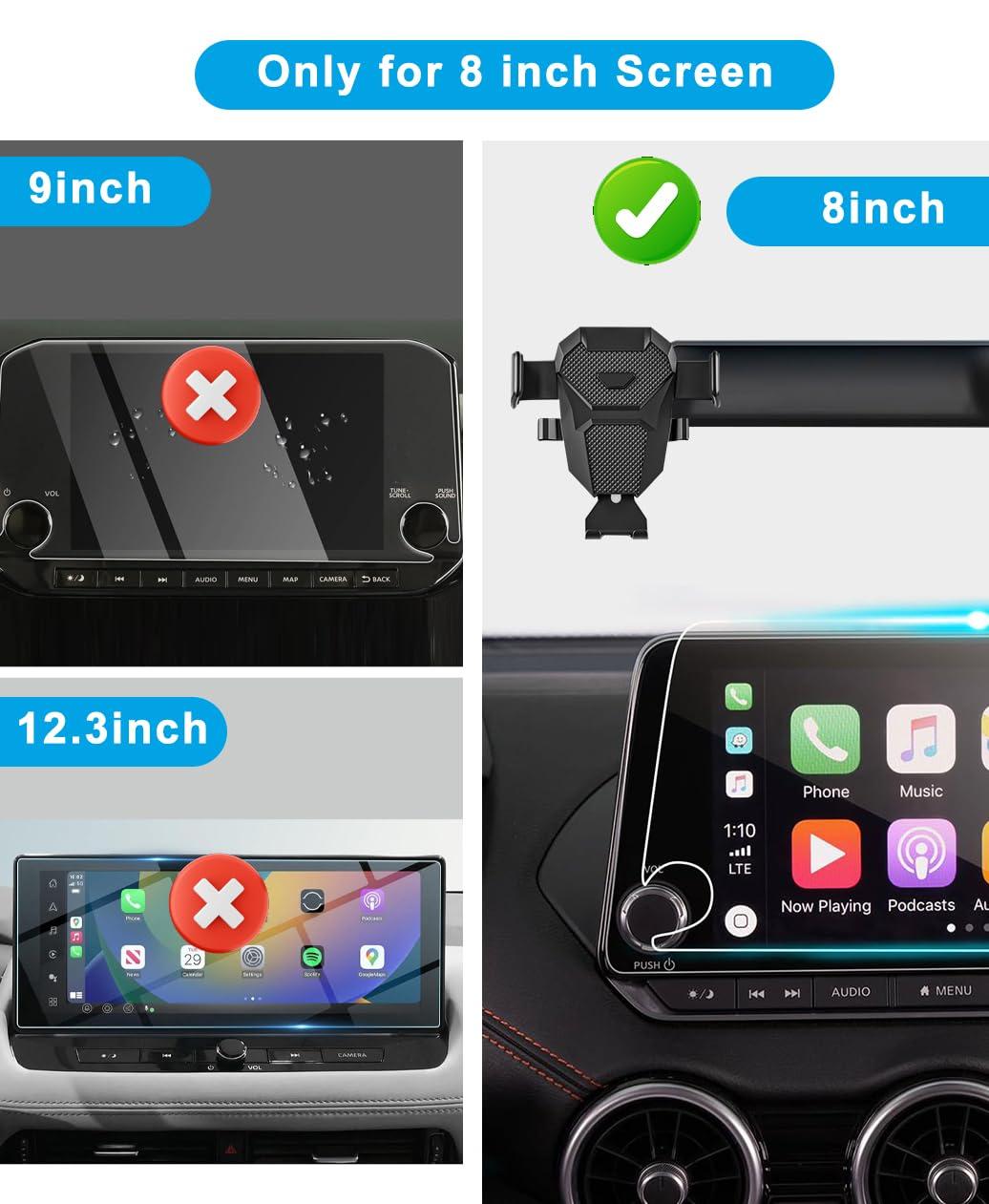 KEPHTH Car Phone Holder Accessories for Nissan Altima SR SV 2019-2024 2025/Sentra SR SV 2020-2024 2025/Rogue S SV 2021-2024 2025 Dash Mount Cell Phone Holder for Most Smartphones(for 8inch Screen) - Image 2