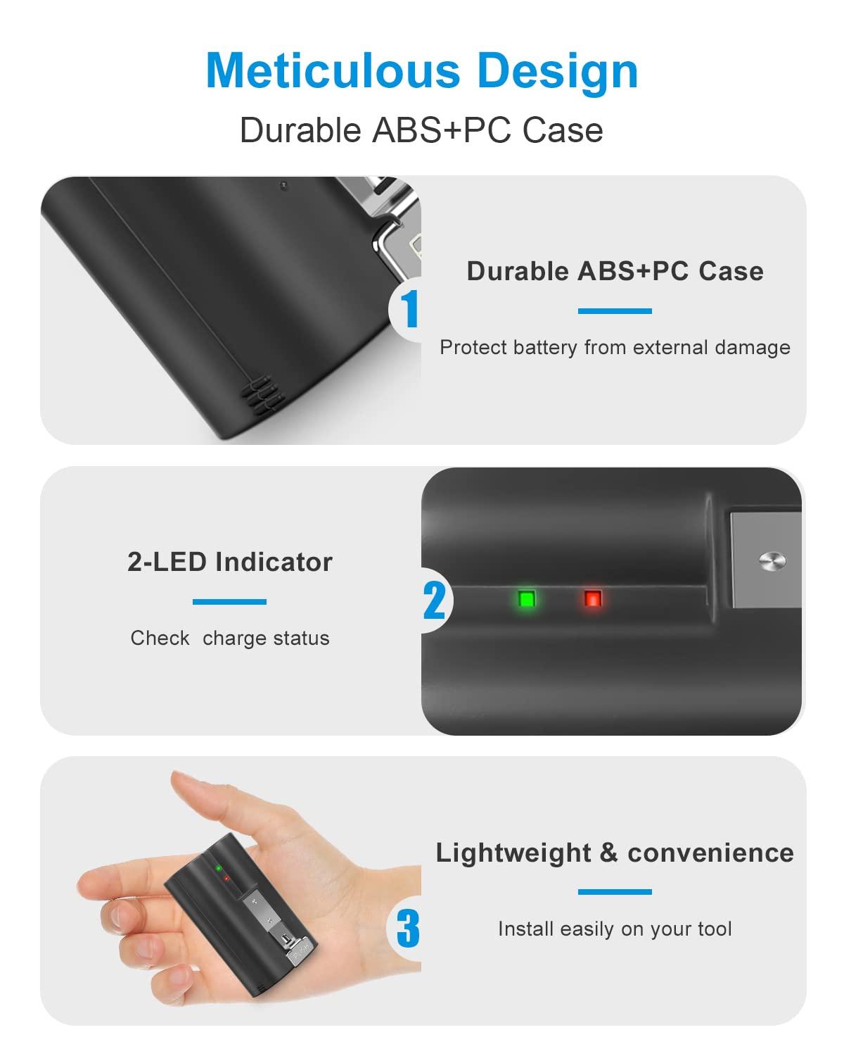2Pack Replacement for Ring Battery Compatible with Ring-Doorbell-Camera 2/3/4/3plus, Stick Up Camera (2nd and 3rd Gen), Also for Spotlight Cam and Peephole Cam, Rechargeable 3.65V 6040mAh Battery - Image 7