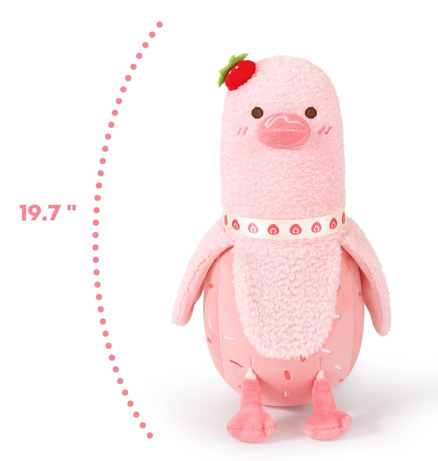 PEACH CAT Strawberry Cake Banana Duck Plush Pillow with Cream Candy Body Plushies Toy Cute Stuffed Animals Gifts for Kids Pink 19.7" - Image 3