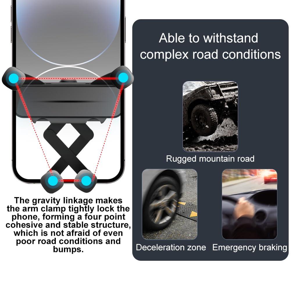 MikeHam Car Phone Holder for Mercedes Benz E Class 2010-2013, Auto Lock Hands Free Cell Phone Mount, Fits iPhone & All Smartphones, Black - Image 4