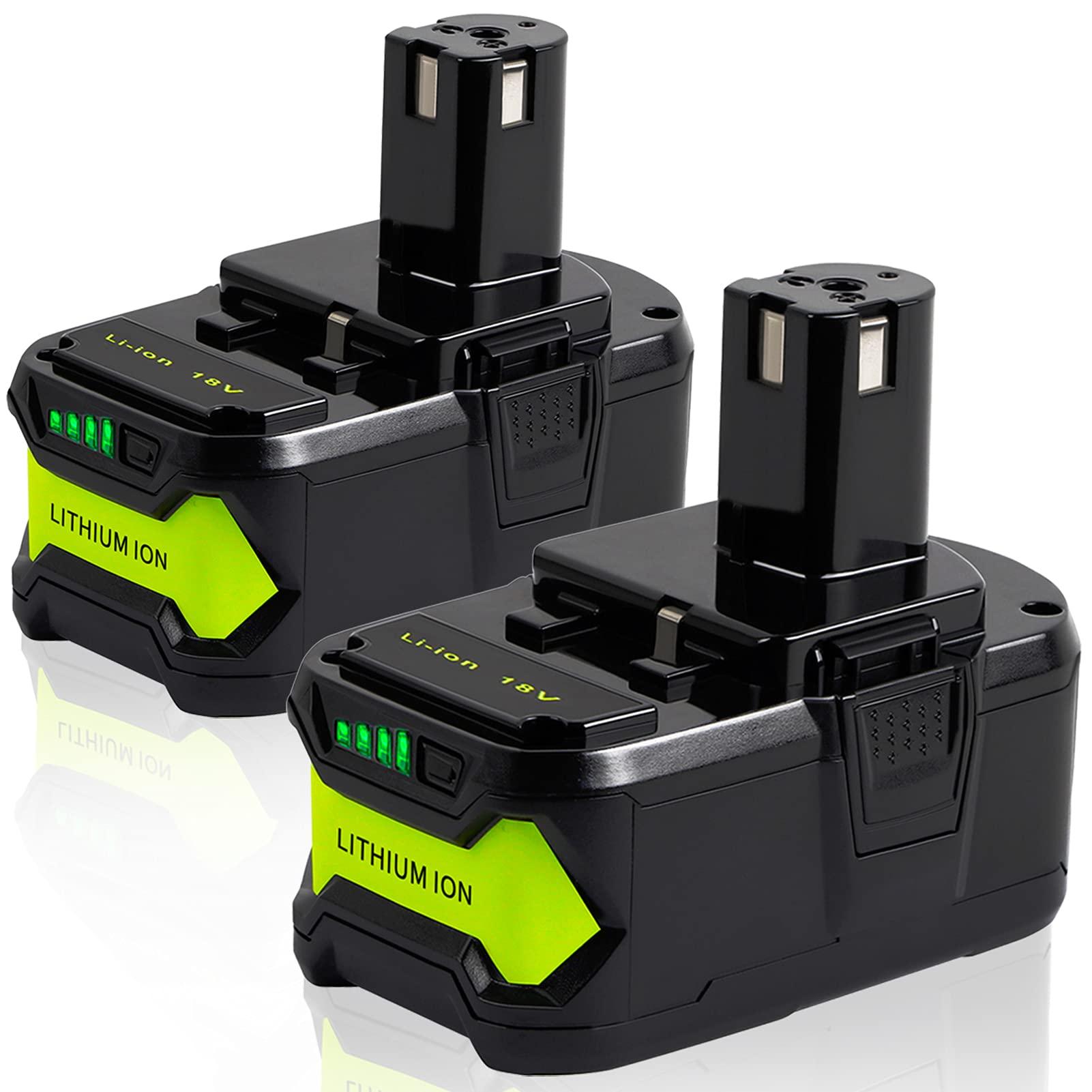 TenHutt 【Upgrade】 2 Packs 6.0Ah Lithium Replacement Battery for Ryobi 18V ONE+ Cordless Power Tool P108(130429054) Compatible with P102 P103 P104 P105 P107 P108 Lithium Battery