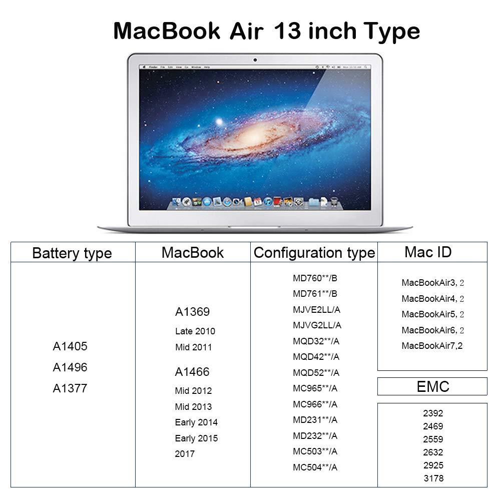 A1466 Battery MacBook Air Battery Replacement for MacBook Air 13 inch A1466 (Mid 2012, Mid 2013, Early 2014, Early 2015, 2017) A1369(Late 2010,Mid 2011)【2nd Version Upgrade】 Battery A1496 A1405 A1377 - Image 6