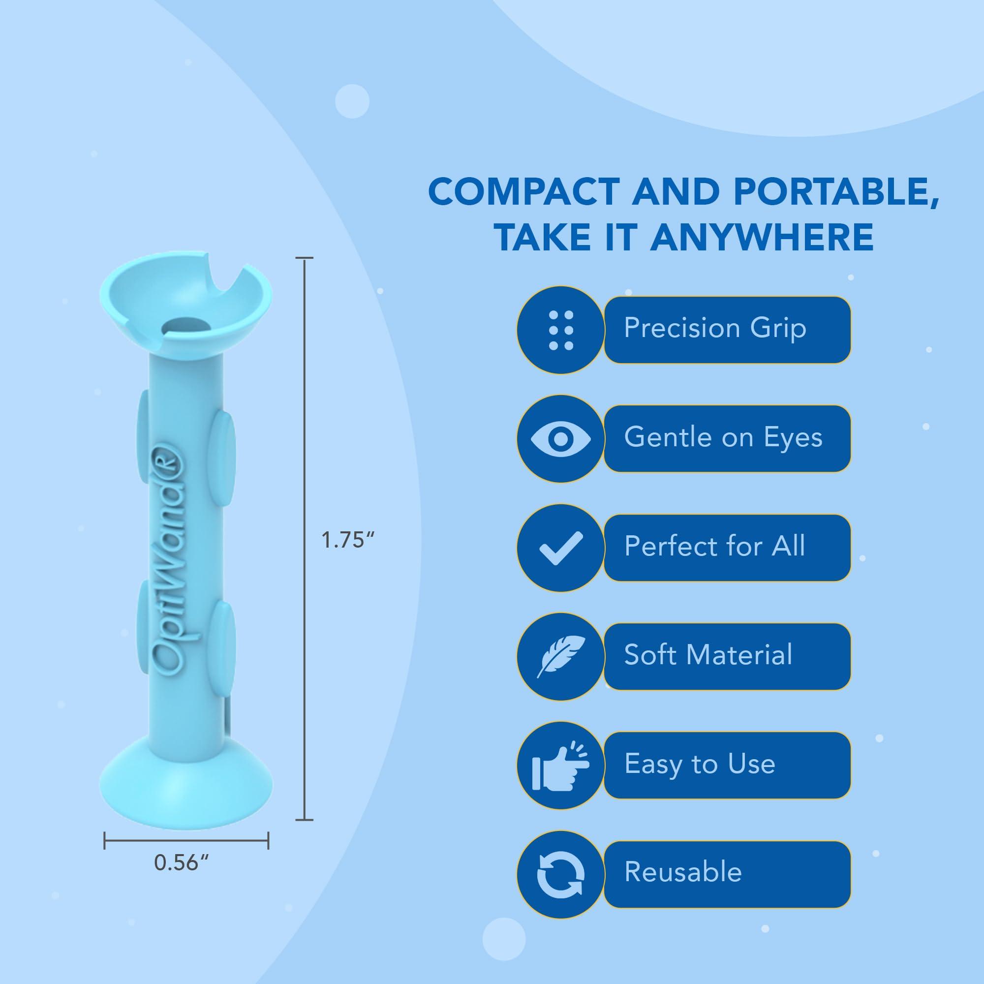OptiWand - Portable Soft Contact Lens Removal & Insertion Tool - Silicone Rubber Eye Lens Inserter & Remover Device with Pincher End & Finger Grips - Safe & Easy to Use, Travel Size – 1.75" - Image 6