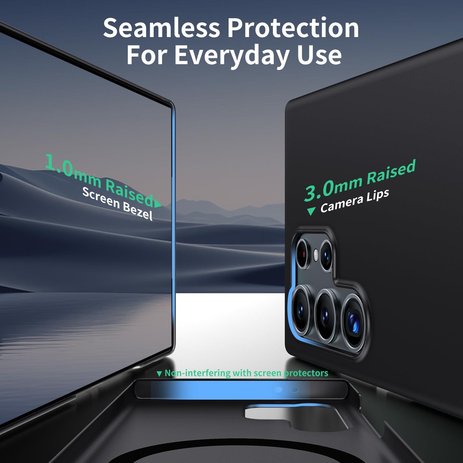 GRECAZO Magnetic Ultra Thin Frosted Designed for Samsung Galaxy S25 Ultra Phone Case 6.9 inch Slim Minimalist Lightweight Matte Hard [Compatibility with MagSafe] Cover Protective Bumper Case- Black - Image 5