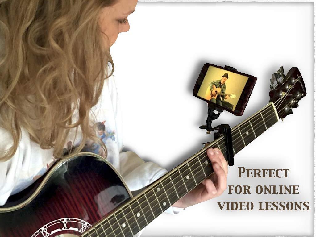 Smart-Po Smartphone Guitar Capo | Android and iPhone Compatible Dock Headstock Neck Clamp | Cell Phone Holder Aid Musicians | Electric or Acoustic Guitars - Image 5