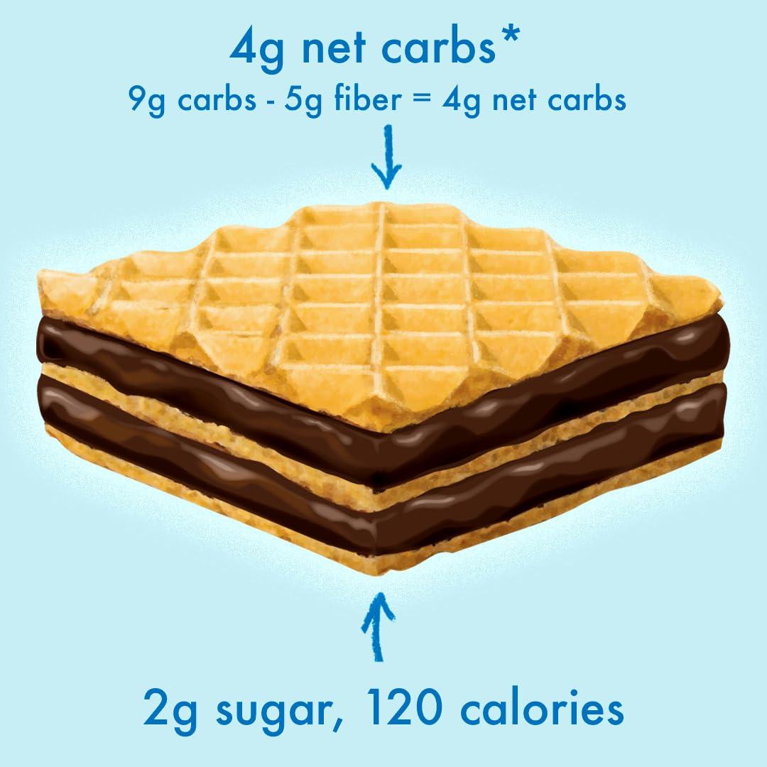 Rip Van Dark Chocolate Wafer Cookies - Healthy Snacks - Non GMO, Keto, Low Carb, Low Sugar (2g), Low Calorie and Vegan, 16 Count - Image 4