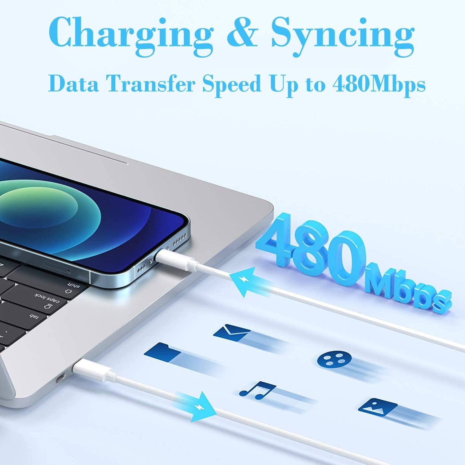 iPhone Charger Fast Charging,Fast Charger iPhone 20W PD 6FT USB C Wall Plug Type C i Phone Fast Charging Power Adapter Lightning Cable Cord for Phone 14 ProMax/13 Mini/12/11/XS/Max/XR/X/8 Plus/SE,iPad - Image 4