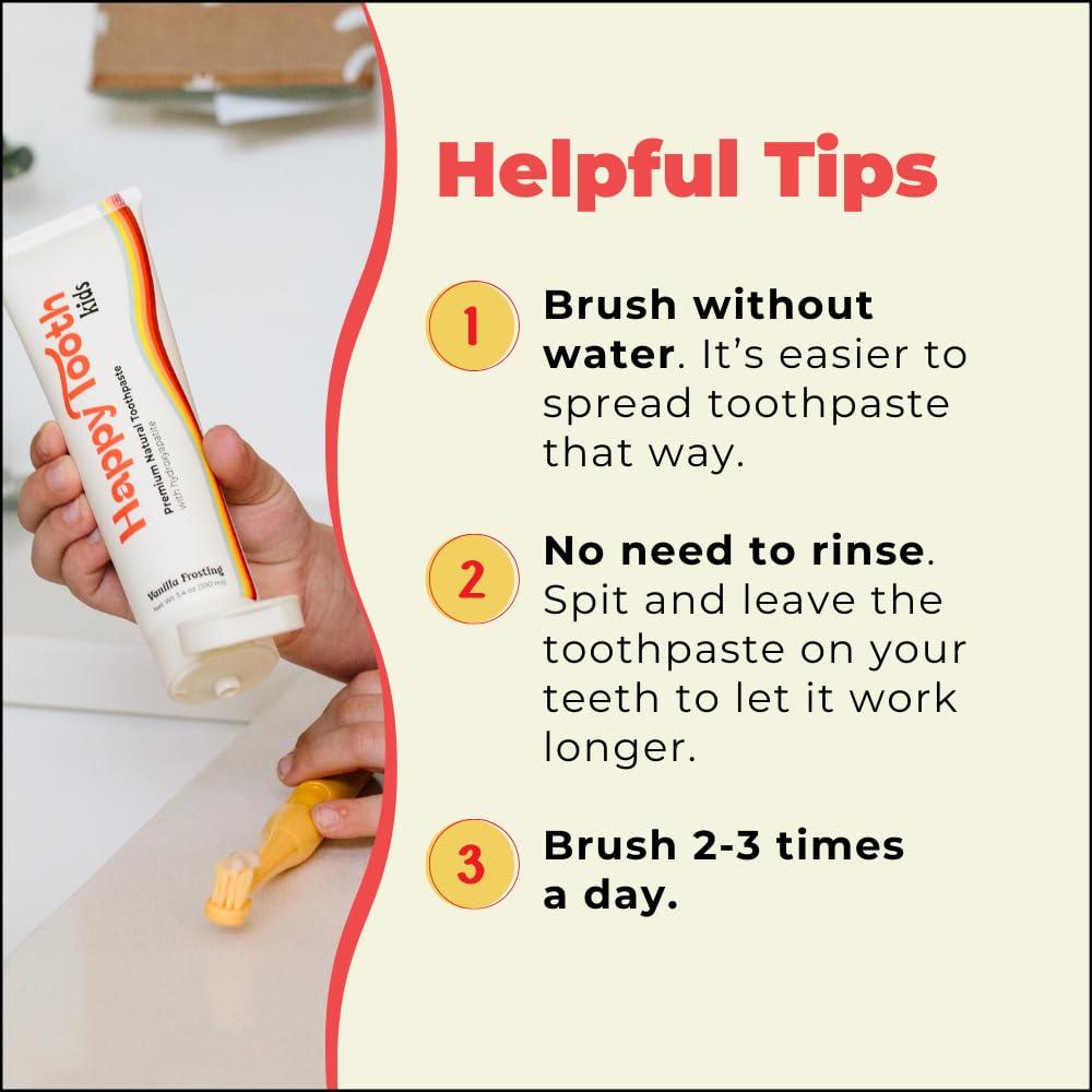 Happy Tooth Hydroxyapatite Toothpaste, Fluoride Free, Natural Whitening for Kids, Toddlers and Adults, SLS Free, Enamel Safe, Dentist Formulated with Clean Ingredients, Fresh Mint Flavor, 3.4oz - Image 5