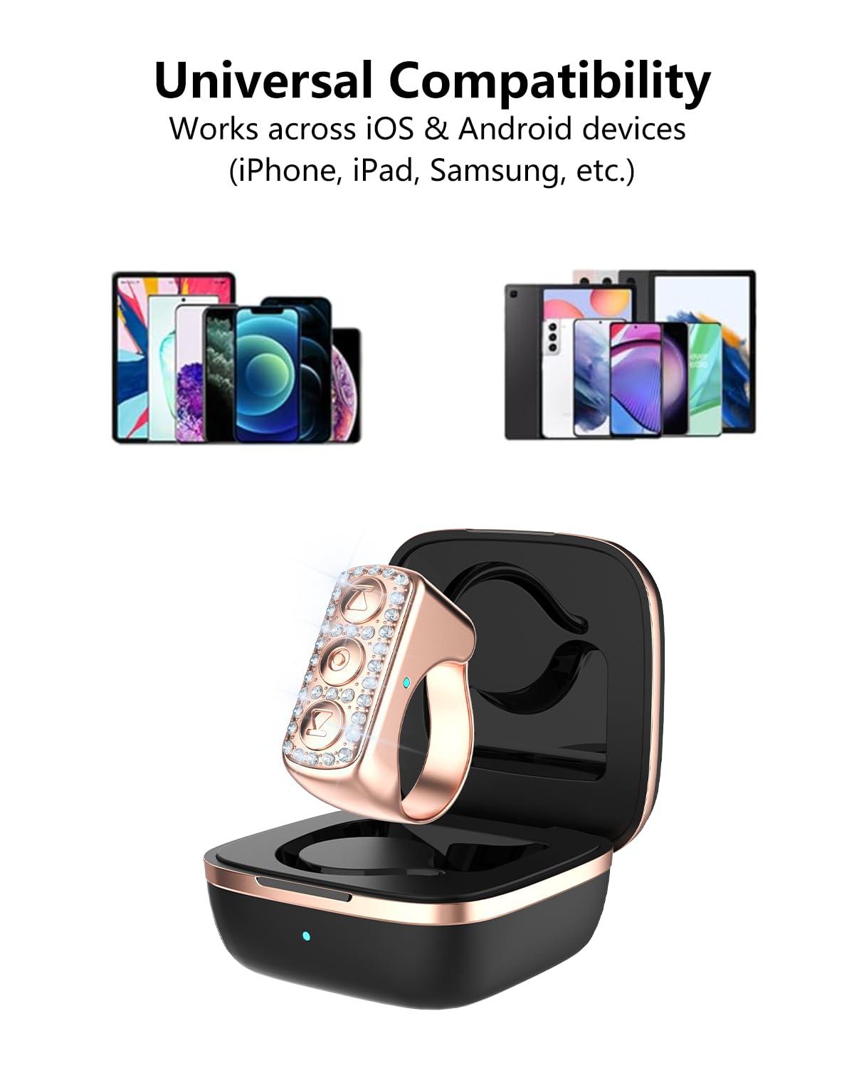 ZOZVO TikTok Scrolling Ring for iPhone, TikTok Remote Control for TikTok, Bluetooth Page Turner for iPad/Kindle App/iPhone/Android (Pink) - Image 5