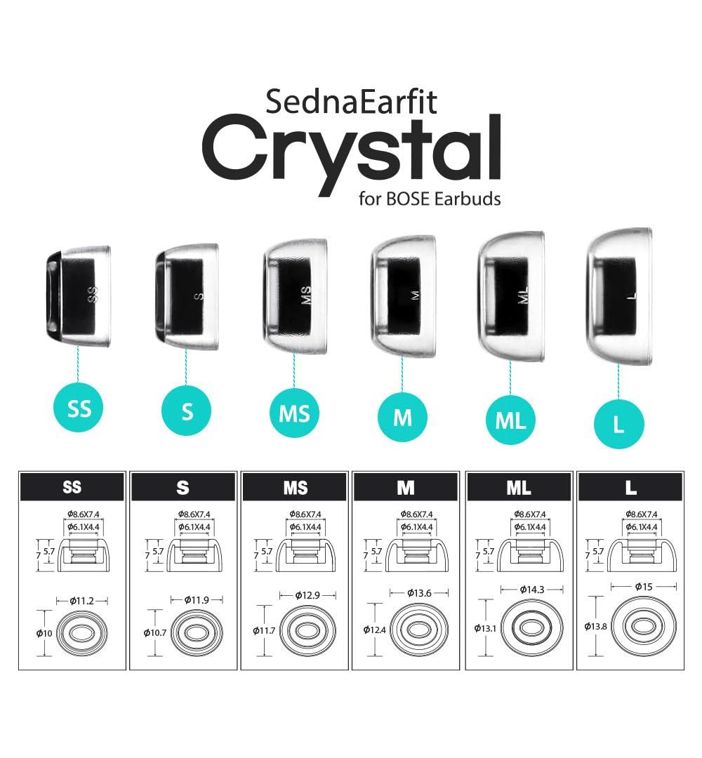 [6 Pairs] AZLA SednaEarfit Crystal for Bose Earbuds - Bose Earbuds Replacement Tips - Ear Tips for Noise Cancelling Headphones - for Bose Quietcomfort Ultra Earbuds, Bose QC Earbuds II - Image 8