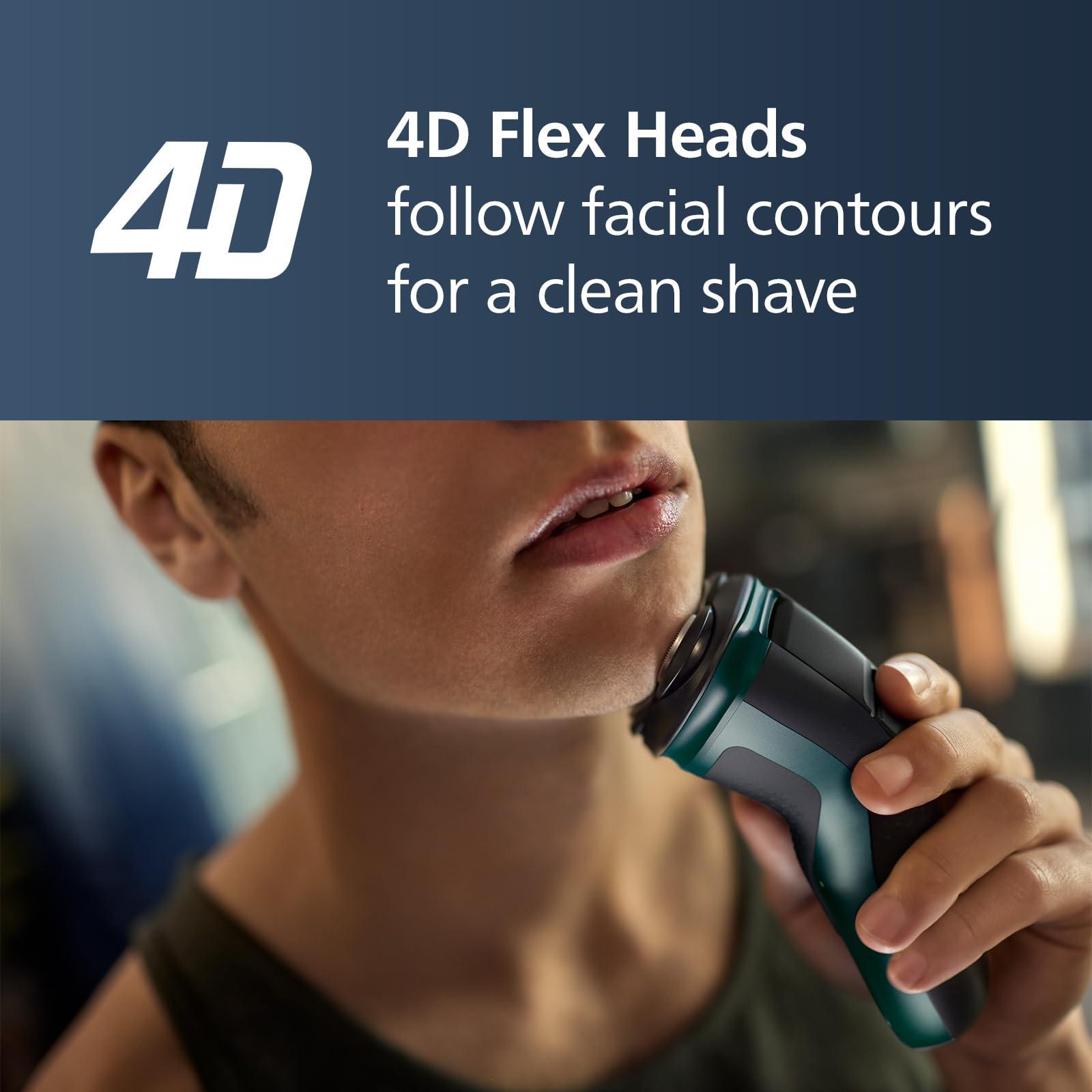 Philips Norelco Shaver 2600 Series, Wet and Dry Electric Shaver, Pop-up Trimmer, P-Cap, Travel Pouch, Dark Forest Green, Model X3052/91 - Image 4
