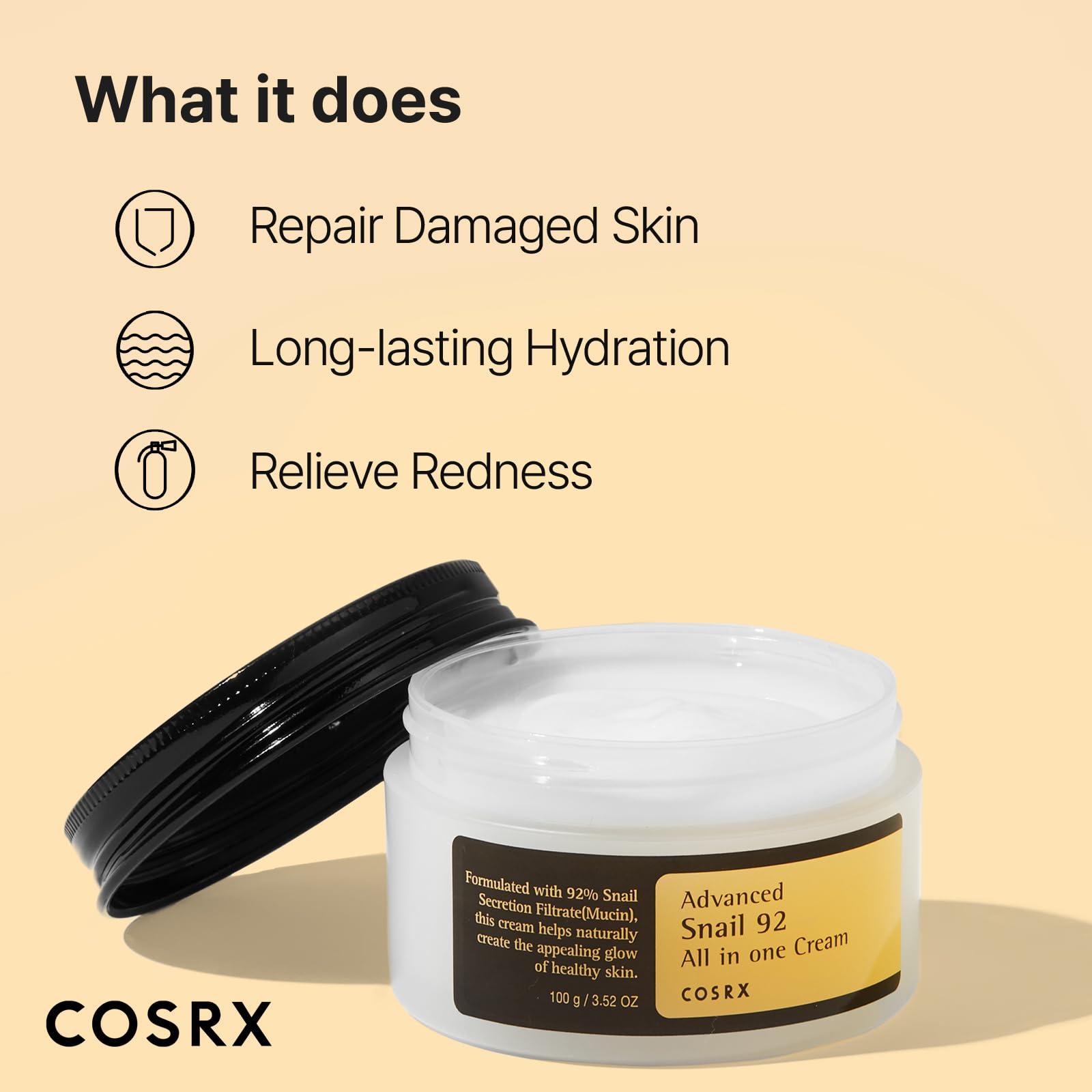 COSRX Snail Mucin 92% Face Moisturizer, 3.52 Oz, Lightweight Moisturing Cream for Soft, Glowy Skin, Korean Skin Care, Korean Moisturizer Face Cream - Image 3