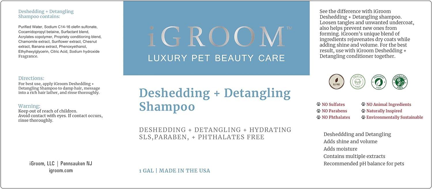 iGroom Deshedding & Detangling Dog Shampoo, Luxury Pet Beauty Care, Loosen Tangles + Unwanted Undercoat, Adds Shine + Volume, Made in USA (1 GAL) - Image 9