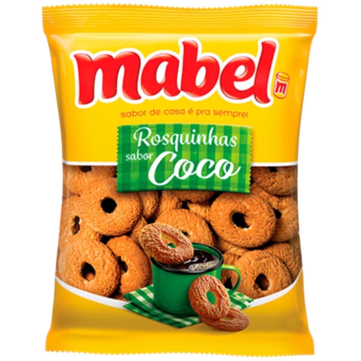 BRAZILIAN CORNER Coconut Cookies Mabel 1.32 Lb | Rosquinhas Sabor Coco Mabel 600g | Fresh & Crunchy Crisp Cookies with Yummy Coconut Flavor | Cookie Snacks for Kids and Adults, Coffee Time and More