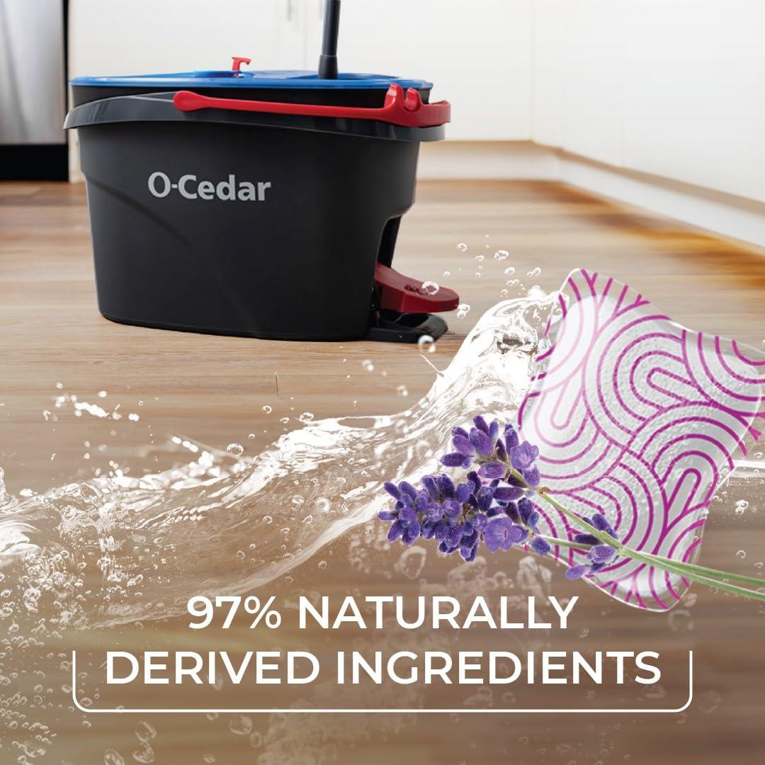 O-Cedar PACS Hard Floor Cleaner, Lavender Scent 10 Count (1-Pack) | Made with Naturally-Derived Ingredients | Safe to Use on All Hard Floors | Perfect for Mop Buckets - Image 3