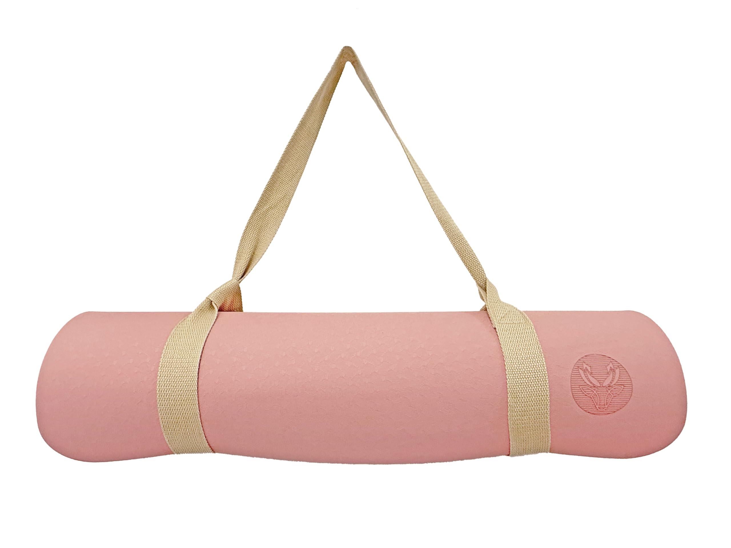 Lotus et Moi Non Slip Yoga Mat 6mm Thick, TPE Yoga Mat with a Carrying Strap, Home Workout, Light Weight Travel Pilates Mat Women, Fitness Gym Mat, Namaste - Image 4