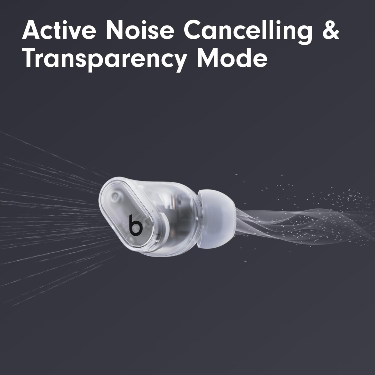 Beats Studio Buds + | True Wireless Noise Cancelling Earbuds, Enhanced Apple & Android Compatibility, Built-in Microphone, Sweat Resistant Bluetooth Headphones, Spatial Audio - Transparent - Image 2