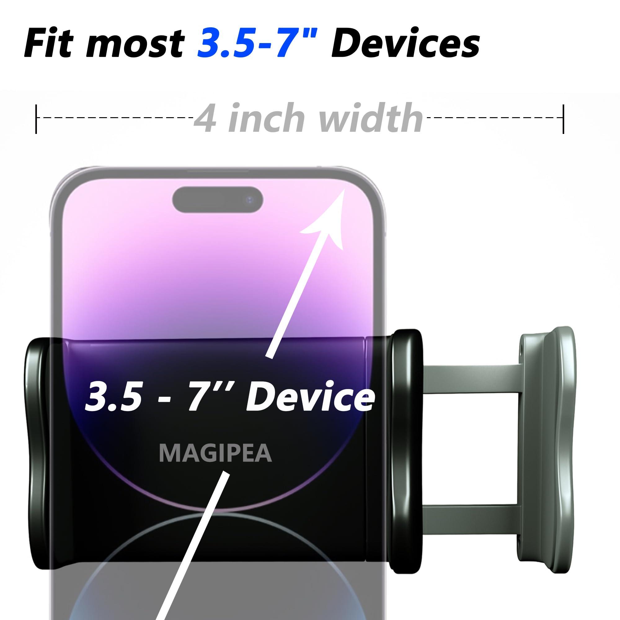 Cell Phone Clip Bed Stand Holder, with Grip Flexible Long Arm Gooseneck Bracket Mount Clamp for Desk, Compatible with iPhone 14 Pro Max XR X 8 7 6 or Other 3.5-7" Devices (Black) - Image 4