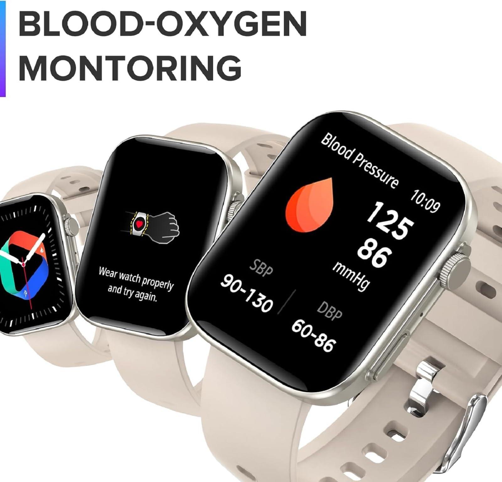 Bebinca Smart Watch for Men Women 2.01" Full Touch Screen IP68 Waterproof Bluetooh Fitness Tracker Heart Rate/Sleep Monitor Compatible with iPhone Samsung Android Phone(Starlight) - Image 7
