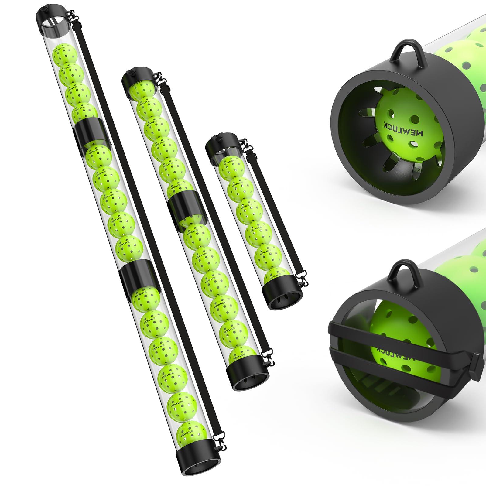 Newluck Multi-Functional Pickleball Ball Picker, Quick Collection, Adjustable Length for All Ages, Back and Knee Protection, Lightweight and Portable