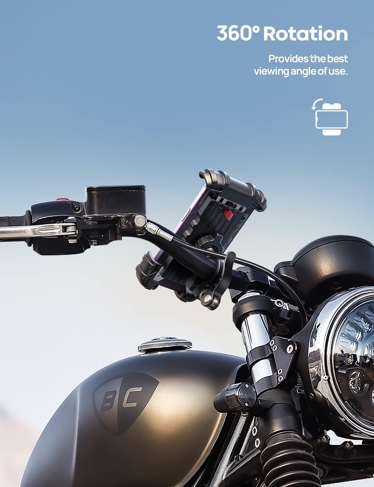 Lamicall Bike Phone Holder, Motorcycle Mount - Motorcycle Phone Holder, Handlebar Cell Phone Clamp, Scooter Phone Clip for iPhone 16 Pro Max/Plus, 15 Pro Max, S10, S20, More 4.7" to 6.8" Smartphones - Image 4