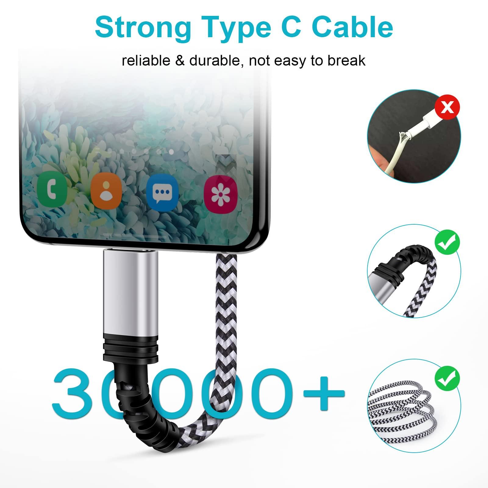 C Charger Cable Fast Charging Phone Android Power Cord 4 Compatible for Samsung Galaxy S24+ S23 Ultra S22 Plus Note 21/20 Ultra, S21+/S20 Plus/S21 S20 FE/S10 Plus/S9 A11/A21/A51/A71 Google 5 4A XL 7 - Image 4