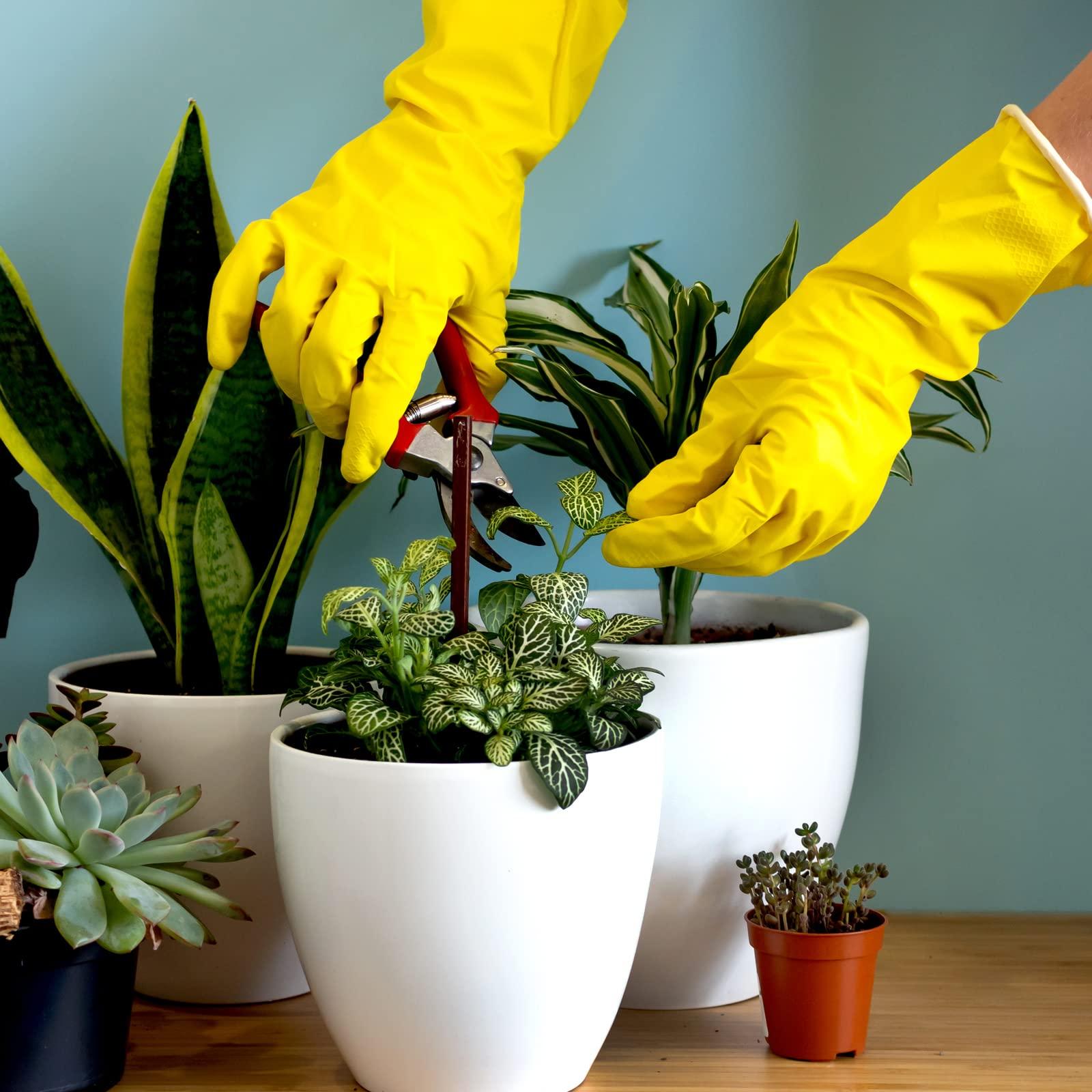 Rubber Kitchen Dishwashing Gloves - 4 Pairs Colorful Reusable Household Cleaning Gloves for Washing Dishes and Cleaning Tasks, Flexible Long-lasting and Non-Slip (Medium, Blue+Pink+Yellow+Red) - Image 4